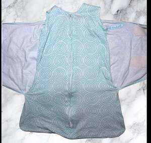 HALO SleepSack Swaddle NB Newborn Blue Wearable Blanket 0-3M Velcro Wrap